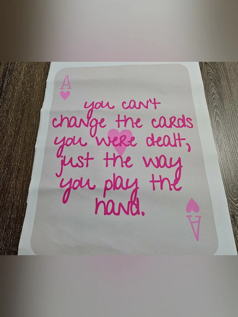 Motivational Quote Ace Of Hearts Premium Canvas Wall Art Decor 12 x 16 UNFRAMED